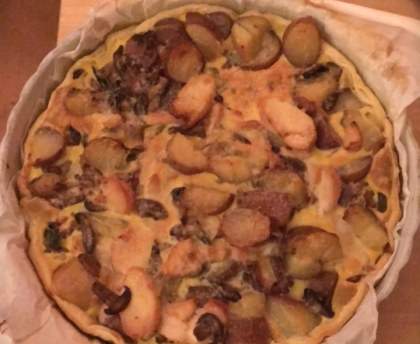 Tarte au poulet et pommes de terre (restes de poulet)