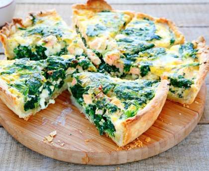 Tarte au saumon et épinards