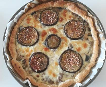 Tarte aubergine viande hachée mozzarella