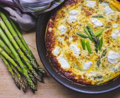 Tarte aux asperges vertes et fromage de chèvre
