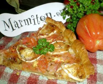 Tarte aux aubergines, tomates et chèvre
