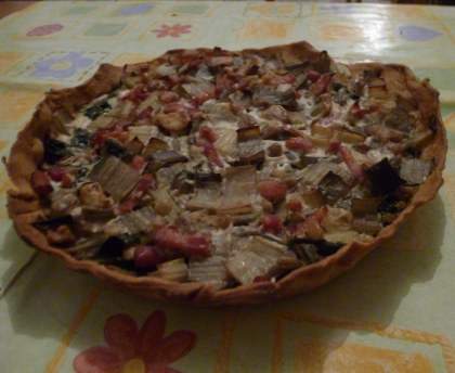 Tarte aux blettes, châtaignes et lardons