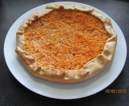 Tarte aux carottes râpées et au poulet