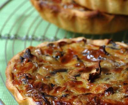 Tarte aux champignons et chèvre frais