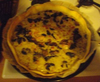 Tarte aux champignons et lardons