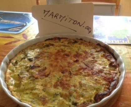 Tarte aux courgettes, brocolis et chèvre sans pâte