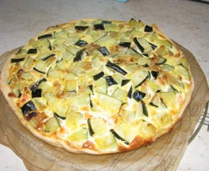 Tarte aux courgettes et saumon fumé