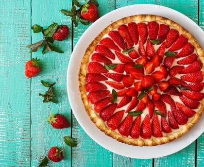 Tarte aux fraises et à la faisselle