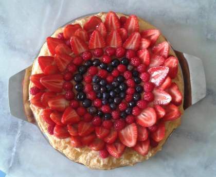 Tarte aux fraises et aux myrtilles