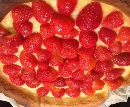 Tarte aux fraises et crème anglaise