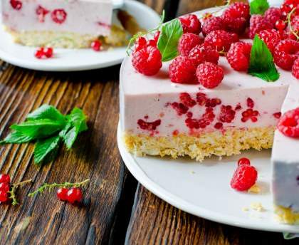 Tarte aux framboises et au fromage blanc