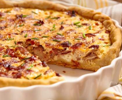 Tarte aux poireaux et aux lardons