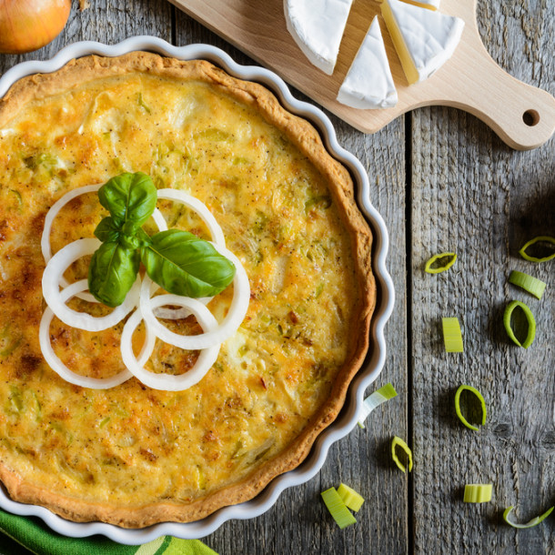 Tarte aux poireaux et saucisse de morteau
