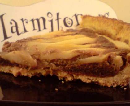 Tarte aux poires sur frangipane chocolat pralin