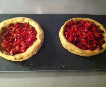 Tarte aux poivrons (pâte brisée au thym)