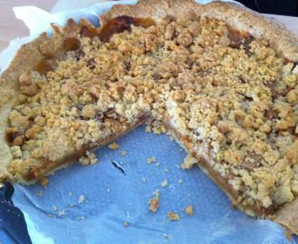 Tarte aux pommes façon crumble et chocolat blanc
