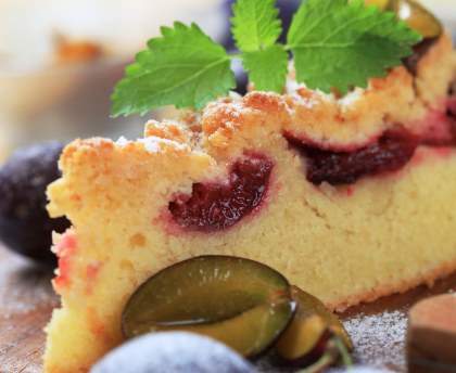 Tarte aux prunes façon crumble