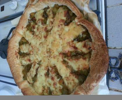 Tarte aux tomates vertes et au gouda