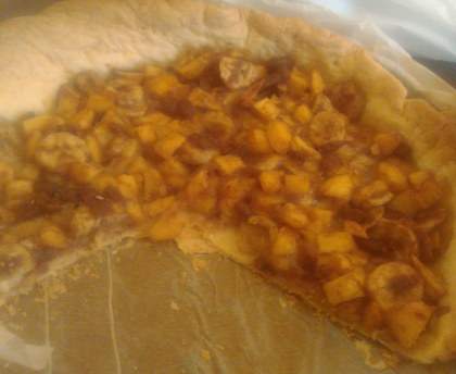 Tarte banane, kaki et spéculoos
