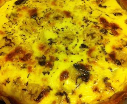 Tarte banane pâte à tartiner et éclat de chocolat blanc