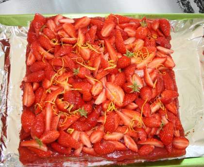 Tarte biscuitée aux fraises