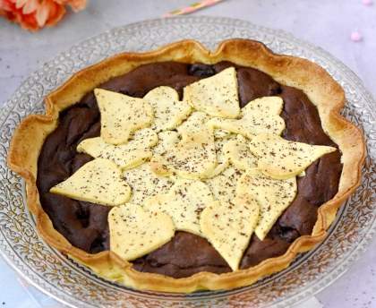 Tarte choco bananes Saint-Valentin