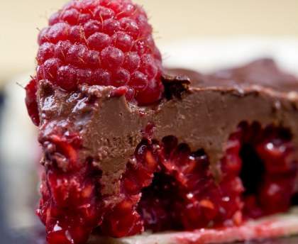 Tarte chocolat framboises