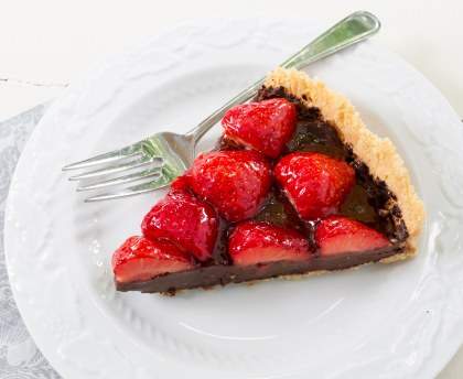 Tarte chocolatée aux fraises