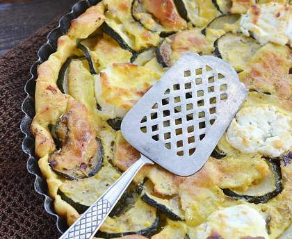tarte courgettes, pesto et chèvre