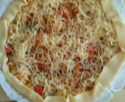 Tarte courgettes tomates poivrons