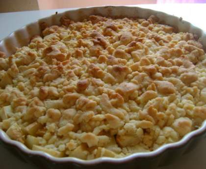 Tarte crumble à la compote de pomme