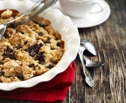 Tarte crumble aux poires et aux pépites de chocolat