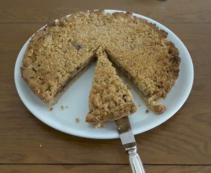 Tarte crumble Nutella banane et sa pâte sablée à la noisette
