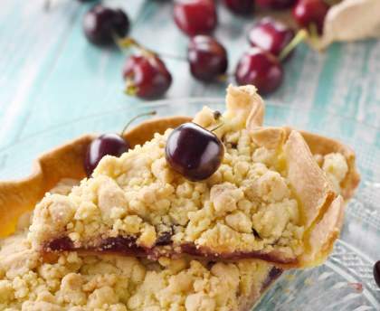 Tarte crumblée aux cerises