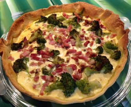 Tarte de brocolis aux lardons