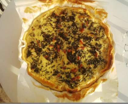 Tarte de feuilles de blettes au cantal
