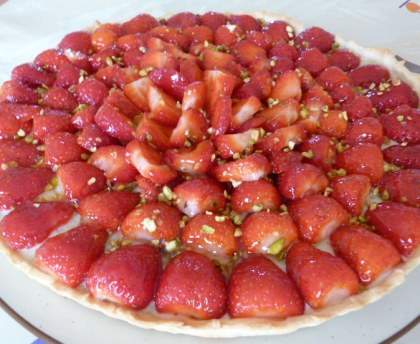 Tarte délice aux fraises et au chocolat blanc