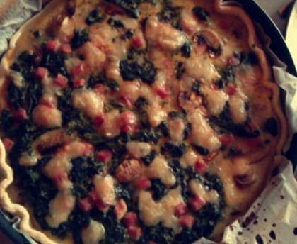 Tarte épinards champignon jambon