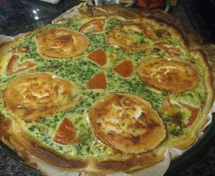 Tarte épinards, tomates, chèvre