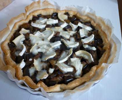 Tarte feuilletée aubergines chèvre