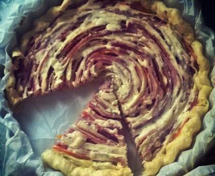 Tarte fleur jambon légumes