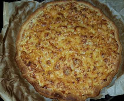 Tarte gratinée aux poireaux et lardons