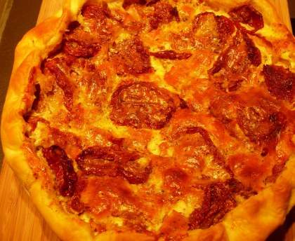 Tarte italienne au jambon cru et tomates séchées