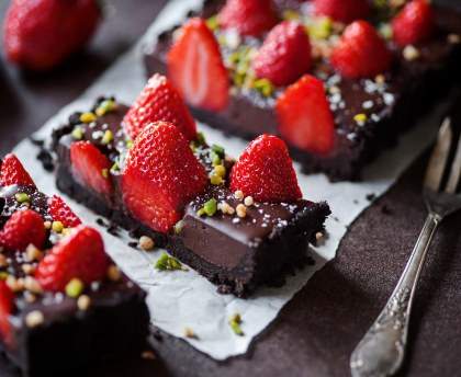 Tarte laitière fraise-chocolat