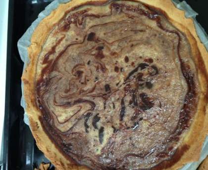 Tarte marbrée aux 2 chocolats 