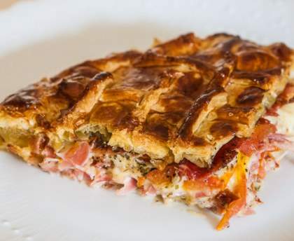tarte mozza jambon cru