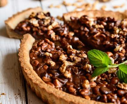 Tarte noix / pépites de chocolat