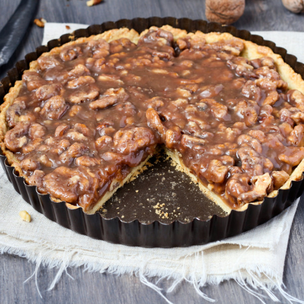 Tarte noix et caramel beurre salé