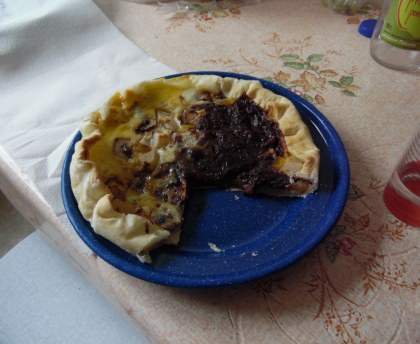 Tarte poire banane mi-chocolat, mi nutella