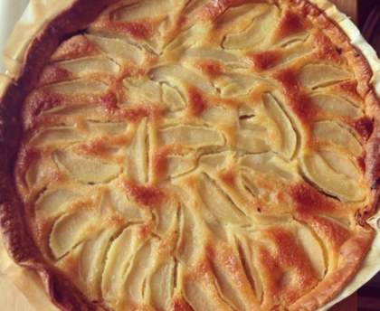 Tarte poire, chocolat, amande